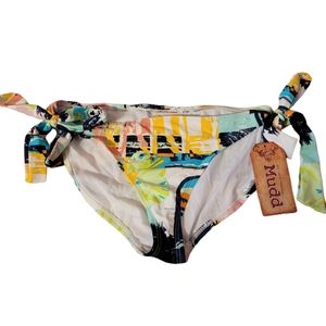 *Sale* NWT Mudd Bikini Bottoms Size S Side Tie Bow Multicolor Tropical Style
